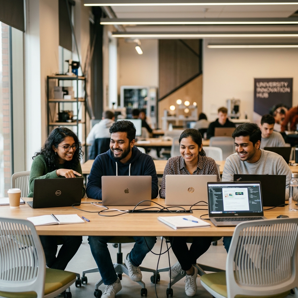 Students learning IT skills